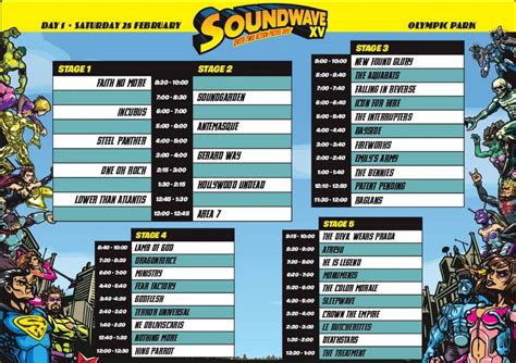 Soundwave timetables released .
